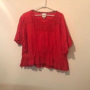 Red flowey blouse